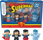 Little Fisher-Price Little People Collector Superman Through the Ages, Special Edition, Adult and Fan Set, 4 Figures in Window Box Packaging, JFD63