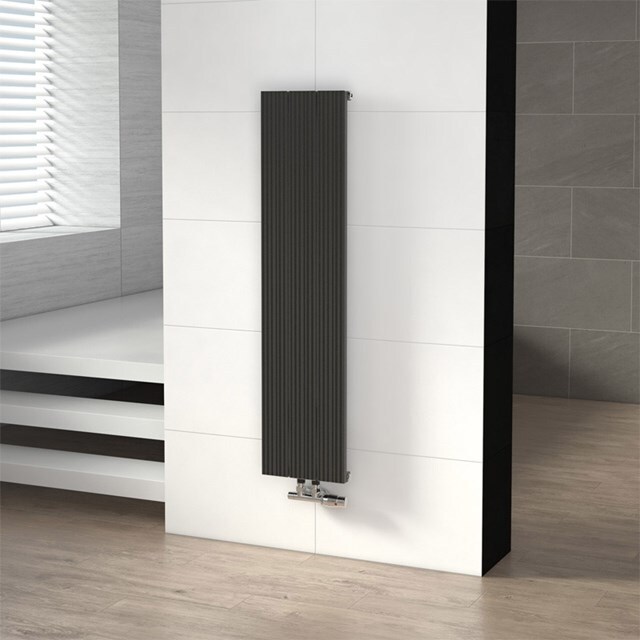 Maxaro Aluminium Designradiator Uranus Donkergrijs Metallic 599 Watt 28x120cm Verticaal