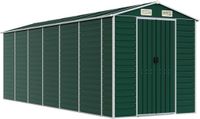vidaXL Tuinschuur - 191x555x198 cm - Gegalvaniseerd Staal - Groen