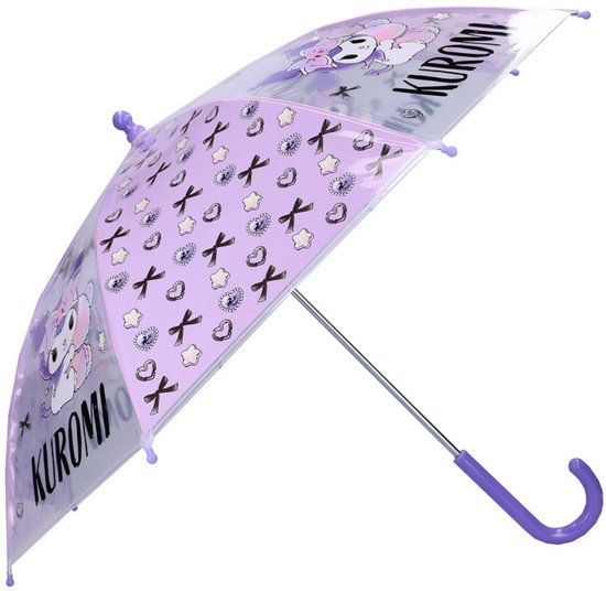 4KidsOnly Vadobag Europe B.V. Kuromi Paraplu Rainy Days - Paars / Transparant - 60 x 71 x 71 cm - Kinderparaplu
