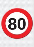 Bellatio Decorations Verjaardag deurposter - 80 jaar - stopbord - 59 x 84 cm