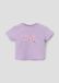 s.Oliver T-shirt met glitterprint lavendel Korte mouw Ronde hals Katoen Unisex Kinderen