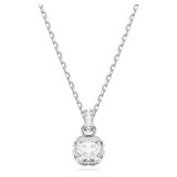 Swarovski Birthstone hanger, Square slijpvorm, April, Wit, Rodium toplaag