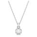 Swarovski Birthstone hanger, Square slijpvorm, April, Wit, Rodium toplaag