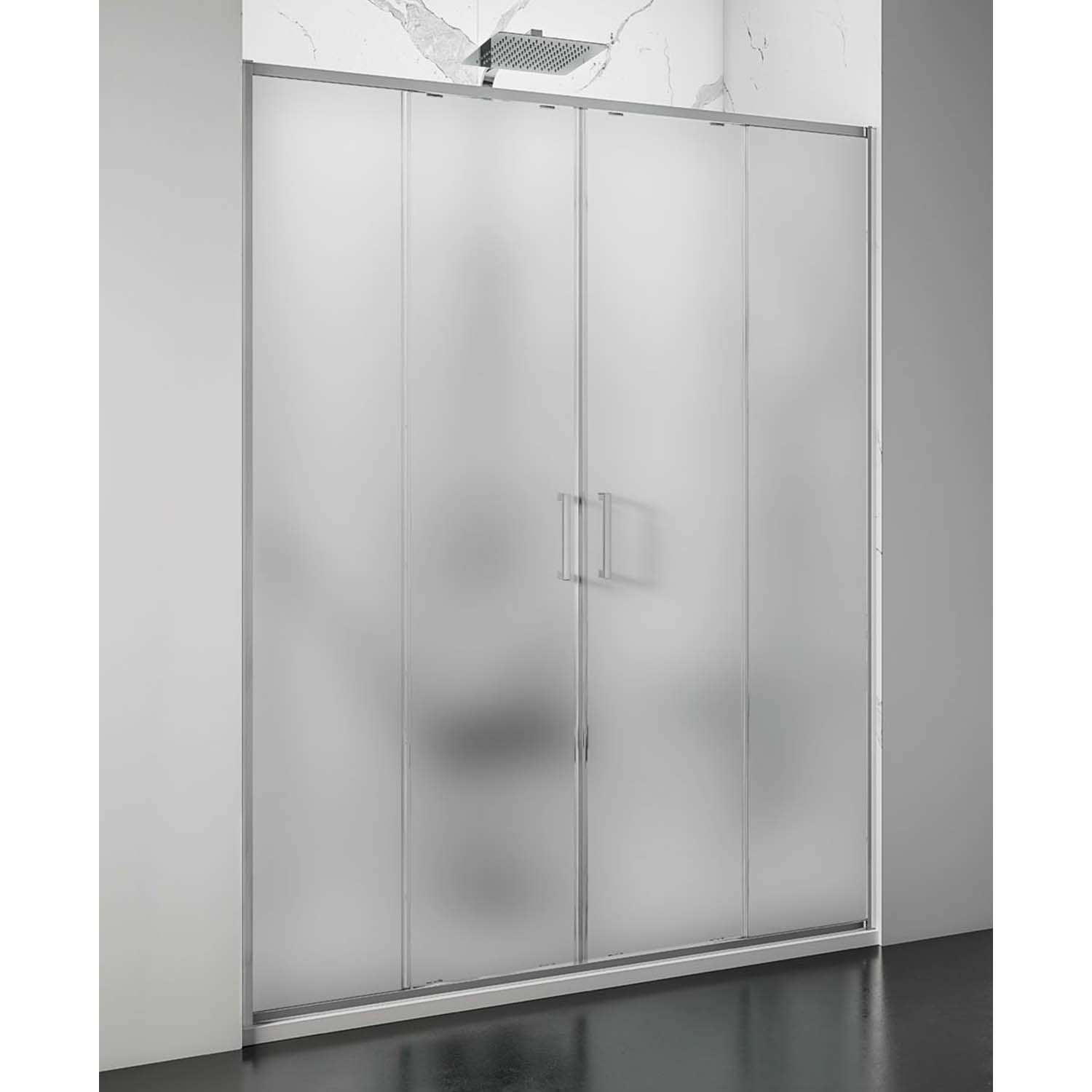 Lacus Nisdeur stromboli evo 2 schuifdeuren 140x200 cm mat glas chroom
