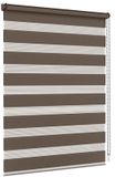 Merkloos Dubbel Rolgordijn - Zonder Boren, 55 x 130cm, Donkerbruin