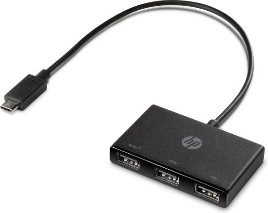 HP USB-C naar USB-A hub - 3 x USB 3.0 - Zwart