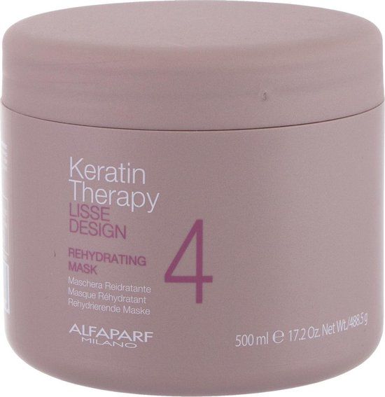 Alfaparf Lisse Design Keratin Rehydrating Mask - 500ml - Siliconenvrij - Voor Droog Haar
