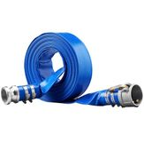 Latios Tuyau plat industriel en PVC - Tuyau d'incendie plat - Ø 50,8 mm x 15,24 m - Pression de service 4 bar (58 PSI) - Pression d'éclatement 12 bar (174 PSI) - Raccords Camlock C/E - 4 Colliers de serrage