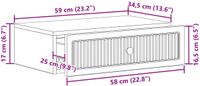 vidaXL Wandmontage Zijtafel Betongrijs 59 x 34,5 x 17 cm