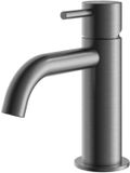 Hotbath Archie - Wastafelmengkraan - Zonder Waste - Laag - Geborsteld Gunmetal PVD - Opbouw - Messing