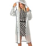PERLETTI Regenjas, voor heren en dames, transparant, met capuchon, poncho, jongens, meisjes, reflecterende details, waterdicht, regen, dames, heren, winddicht, jas, mantel, voor volwassenen, wandeltochten