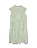 VERO MODA VMALBA SS SHORT TIE DRESS WVN NOOS Dames Mini jurk XS Viscose Korte mouw Ronde hals Vlindermouw Fog Green