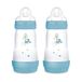 MAM Easy Start Anti-Colic babyfles in set van 2 (260 ml), bijzonder goed geaccepteerde melkfles, babydrinkfles met bodemventiel tegen koliek en speen maat 1, 0+ maanden, olifant