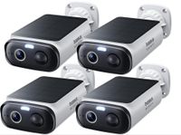 Baseus Security S1 Lite Bewakingscamera voor buiten, zonne-accu, wifi, IP67 weerbestendig, bewakingscamera, draadloos, buiten, 2K 135°, kleurennachtzicht, geen kosten, compatibel met Alexa en Google