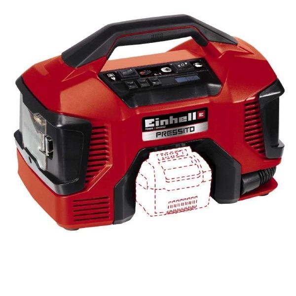 Einhell Accu Compressor PRESSITO Li Solo - 18V - 21 l/min - 11 bar - Incl. 3-delige adapterset