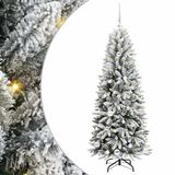 vidaXL Sapin de Noël artificiel Blanc 150 cm PVC et plastique et acier et PE