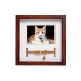 Pearhead Hondenhalsband aandenkader - dubbel display, gedenkteken aandenken voor katten en honden, muurbevestiging of tafelblad, en woondecoratie voor huisdiereigenaren, espresso