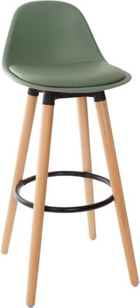 Barkruk Aristide Groen - Kunststof zitting - Hout onderstel - Groen