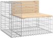 vidaXL Tuinbank van gabionen, 92x71x65,5 cm, massief hout, grenen