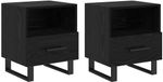 vidaXL Table de chevet - Set de 2 - Chêne noir - 40 x 35 x 47,5 cm