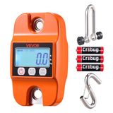 VEVOR Balance numérique, 400 kg, balance suspendue, précision, 100 g, balance électronique portable pour ferme, chasse, pêche, avec boîtier en aluminium moulé, écran LCD, 3 unités