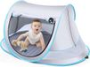 Fuegobird BabyBox Lit de camping - Tente pour bébé - Niveau de protection UV UV50+ - Bloque les moustiques - Rangement pliable - Renforcement des piquets de sol - Argent Gris/Bleu