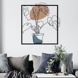 Stijlvol decoratief metalen wandaccessoire, 49 x 53 cm, duurzaam 1,20 mm metaal en 3 mm hout, perfect voor moderne woondecoratie en unieke muurkunst
