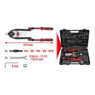 KS Tools universele popnageltang set, 11 delig