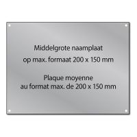 Posthumus gegraveerde naamplaat aluminium met schroeven (max. 200 x 150 mm)