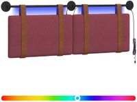 vidaXL Hangend hoofdbord Met LED-verlichting Wijnrood Antiek PU