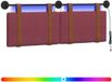 vidaXL Hangend hoofdbord Met LED-verlichting Wijnrood Antiek PU