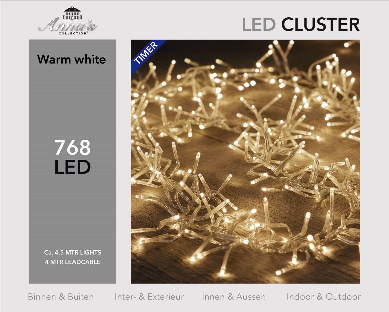 Anna's Collection Cluster lights - 768 LED lampjes - Warm wit