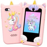 UCIDCI Téléphone jouet pour enfant Fille 3-7 Ans, Baby phone avec double caméra, Portable, Jeux éducatif, Lecteur MP3, Cadeau anniversaire (Rose)