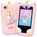 UCIDCI Téléphone jouet pour enfant Fille 3-7 Ans, Baby phone avec double caméra, Portable, Jeux éducatif, Lecteur MP3, Cadeau anniversaire (Rose)