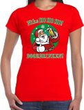 Bellatio Decorations Shoppartners Bv Fout Kerst shirt / t-shirt - ho ho ho doordrinken bier - zuipende Santa - rood voor dames - kerstkleding / kerst outfit XL