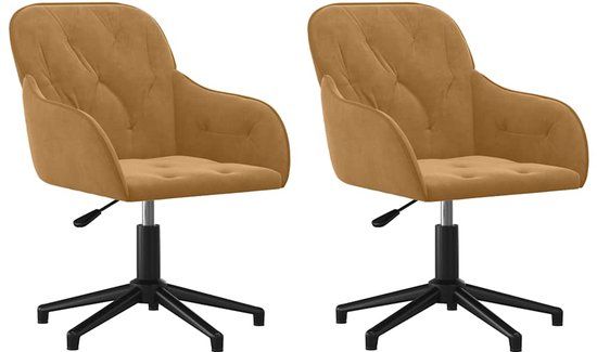vidaXL Eetkamerstoelen draaibaar 2 stuks fluweel bruin