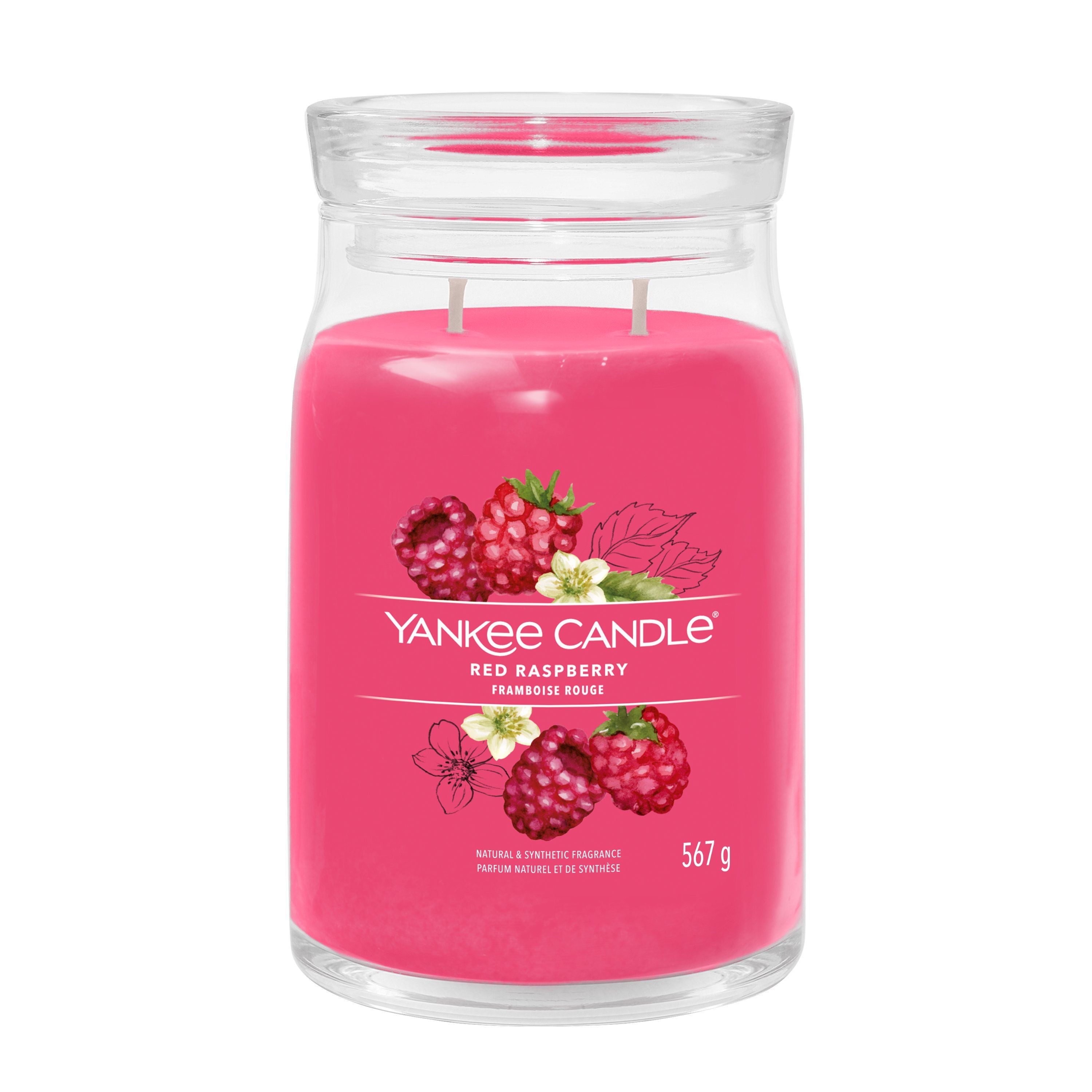 Yankee Candle Red Raspberry Cylinder Candle - Crimson - 90 Hour Burn Time
