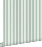 ESTAhome behang strepen vergrijsd groen - 53 cm x 10.05 m - 130953