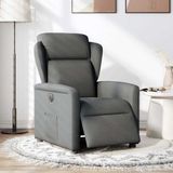 vidaXL Elektrische relaxfauteuil donkergrijs stof