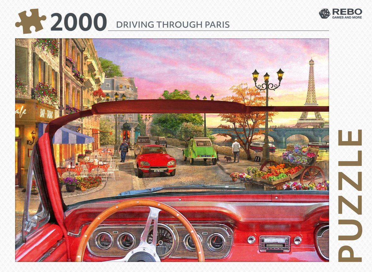 Rebo Productions Rebo legpuzzel 2000 stukjes - Driving through Paris - Multicolor