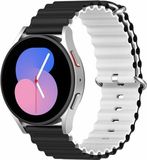 By Qubix Qubix Garmin Forerunner 970 / 570 (47mm) / 255 Ocean Style Bandje Zwart / Wit Smartwatch Bandje 22mm