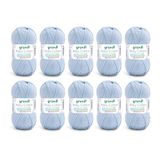 Gründl Babywol 50% katoen, 50% polyacryl, 50g/140m, naald 3,5-4,5, 10x50g, blauw