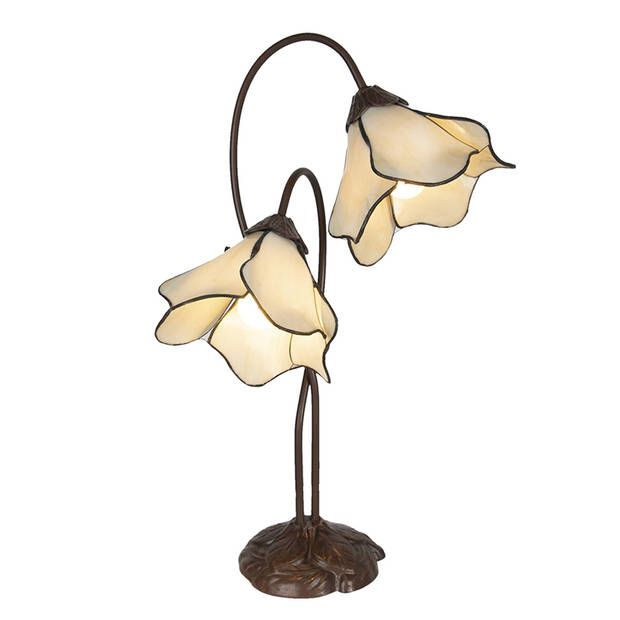 LumiLamp Tiffany Tafellamp 40x21x64 cm - Beige - Kunststof