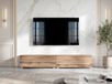 AX LIVING Barvo Meuble TV bas 2x100 cm, chêne brun Wotan, modèle sur pied