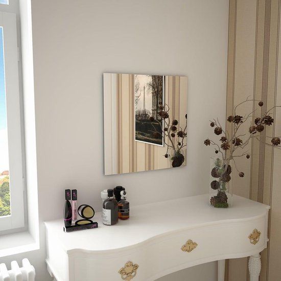 vidaXL Wandspiegel Vierkant 50x50 cm Glas