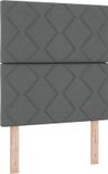 vidaXL Boxspringbed met hoofdeinde Donkergrijs 80 x 200 cm Stof