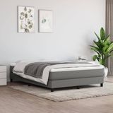 Maison Exclusive - Cadre de lit avec sommier tapissier, gris foncé, 140 x 190 cm, textile