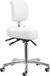 Giovanni Selle de podologie ergonomique cosmétique avec dossier - Tabouret de coiffeur pédicure esthéticienne blanc