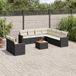 Maison Exclusive - Ensemble de jardin pour le jardin, composé de 10 pièces avec coussins, en polyrotin noir